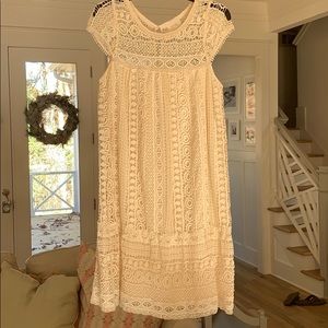 Maeve Anthropologie Cream Lace Dress EUC